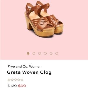 Never worn Frye Sandal Heels Greta Woven Clog SZ10